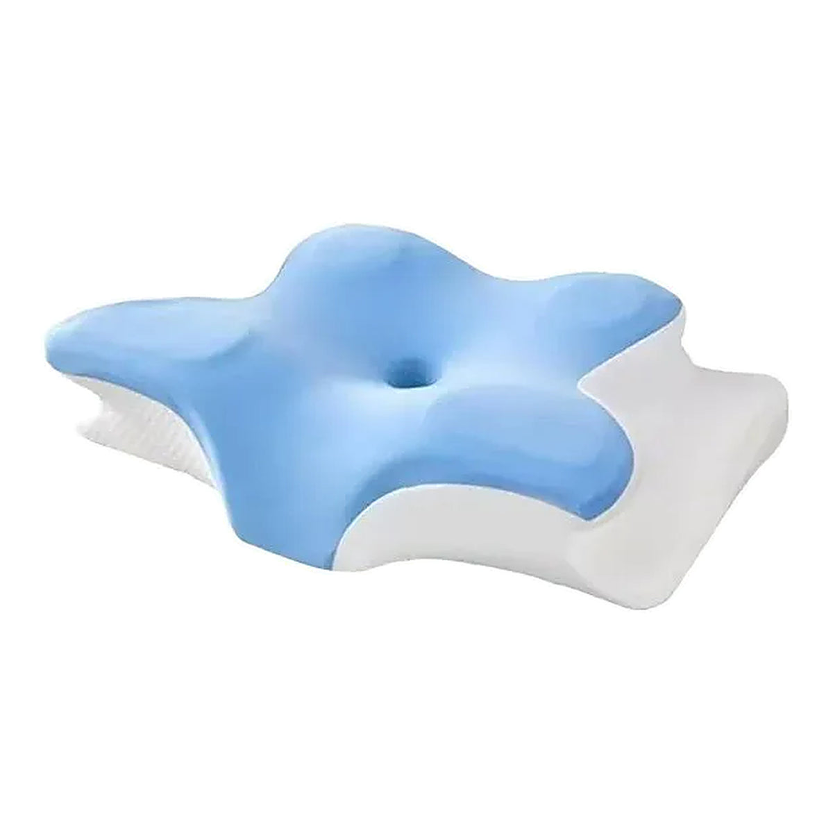 GaleWorks Contour Pillow in blue, contoured memory foam pillow for side and back sleepers
