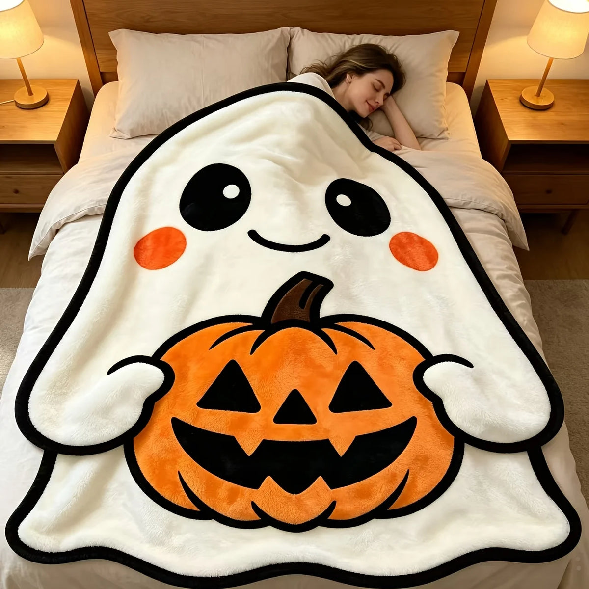 Ghost Blanket — Cute Halloween Flannel Throw