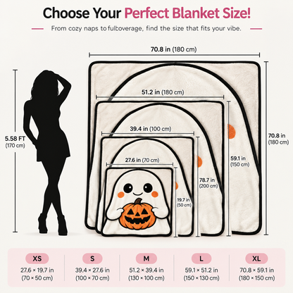 Ghost Blanket — Cute Halloween Flannel Throw
